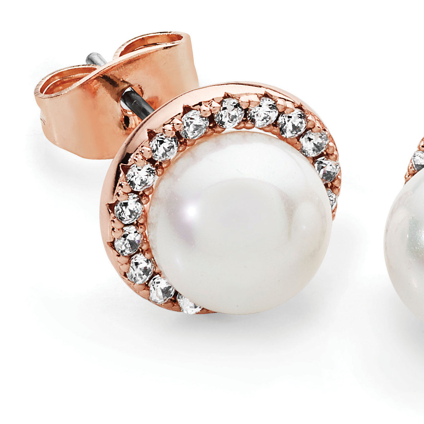 Rose Gold Pearl Earrings