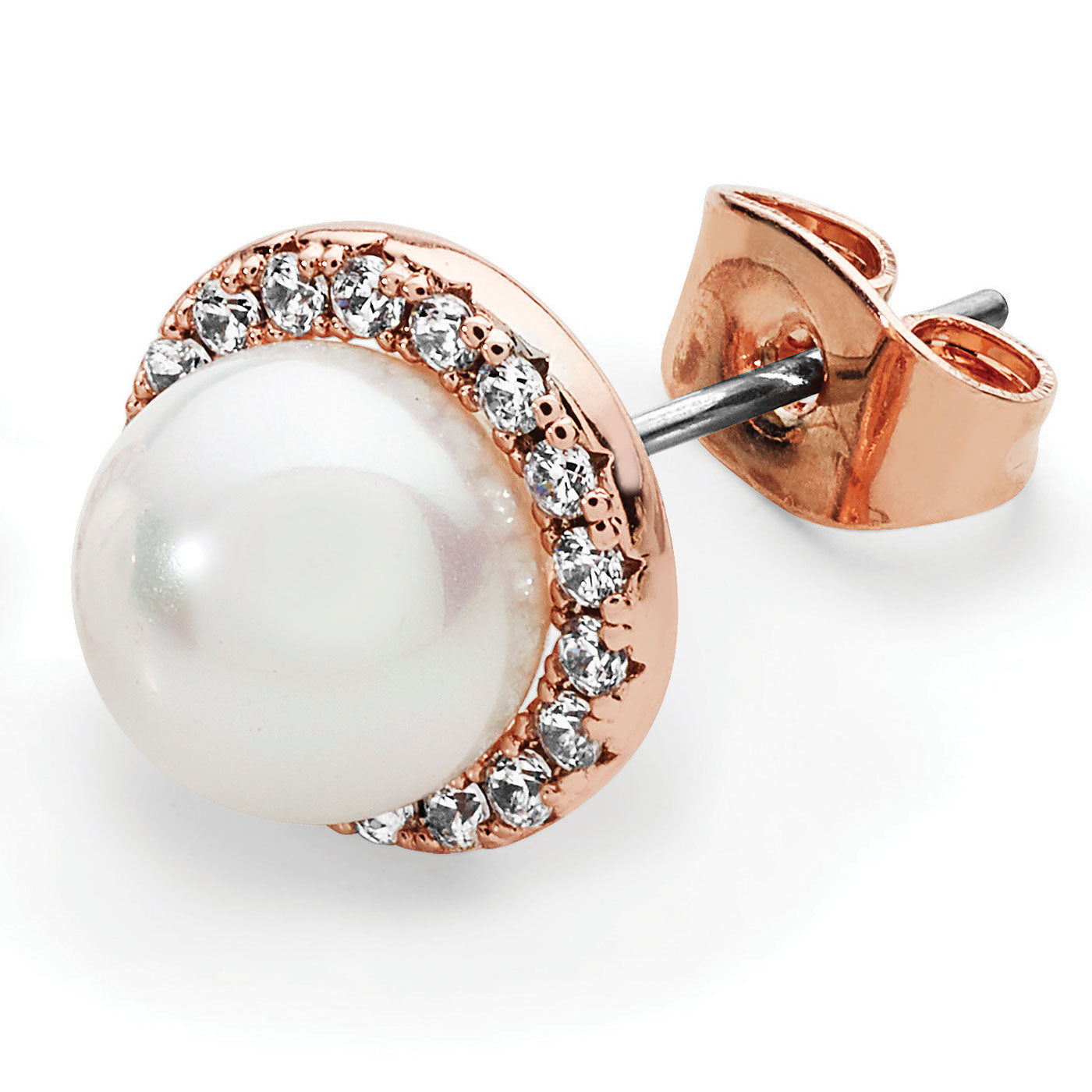 Rose Gold Pearl Earrings